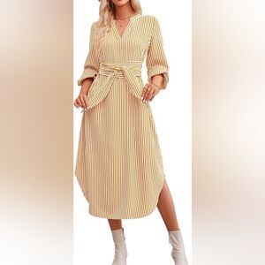 Womens Striped Shirt Dress
